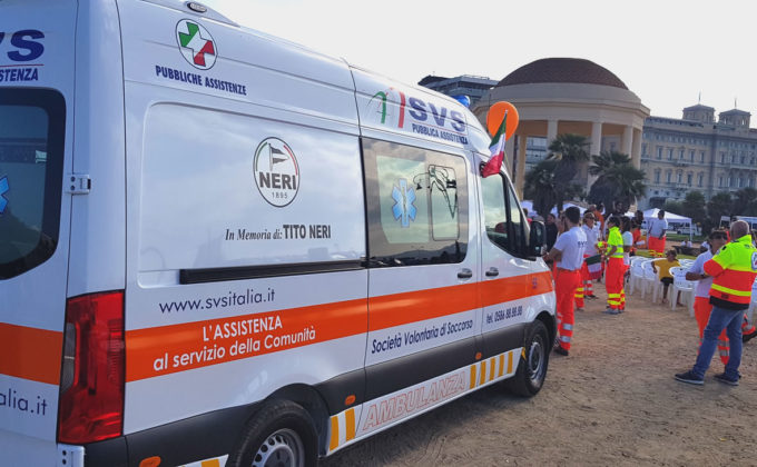 A new ambulance donated by the Neri Group